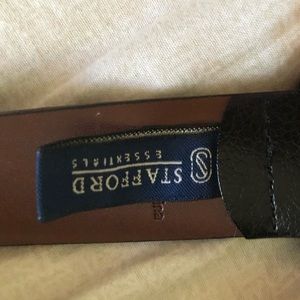 NWT Stafford Mens Brown Leather Belt